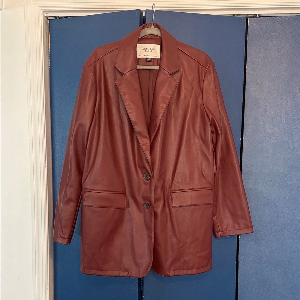 American Eagle Vegan Leather Blazer